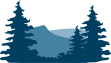 A drawing of the trees and mountains used in the logo for Eagle Oral Surgery  Implant Center